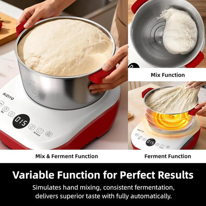 Doughchief, 7.4QT Dough Mixer, Dough Maker with Ferment Function, Bread Maker with 304 Stainless Steel Bowl, Removeable Lid, Touch Panel Control, Proofing Box for Pizza & Bread5