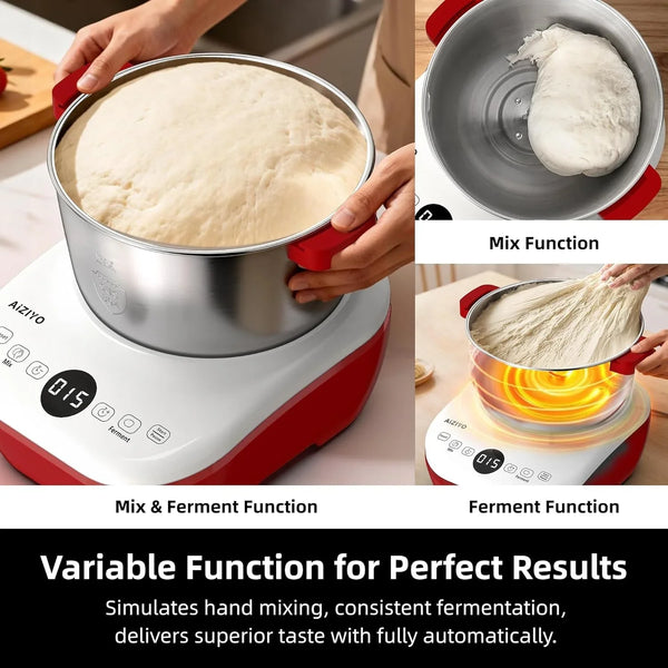 Doughchief, 7.4QT Dough Mixer, Dough Maker with Ferment Function, Bread Maker with 304 Stainless Steel Bowl, Removeable Lid, Touch Panel Control, Proofing Box for Pizza & Bread5