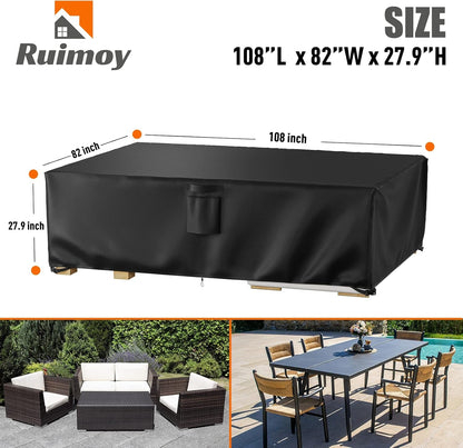 Patio Furniture Covers, Outdoor Furniture Cover Waterproof, General Purpose, outside Table and Chair Covers, Heavy Duty 600D (108 Inch L X 82 Inch W X 27.9 Inch H)2