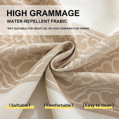 Nordic Beige Rectangular Tablecloth, Premium Drape6