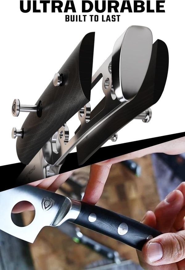 Charcuterie & Cheese Knife Set-4Pc-Gladiator Series Elite-Mini Cleaver, Serrated,Round-Tip,Forked Cheese Knives Set-G10 Handle-Soft & Hard Cheese-Sheath-Nsf Certified5