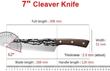Meat Cleaver, 7 Inch Stainless Steel Kitchen Knife Butcher Meat Chopping Fish Vegetables Slicing Knife2