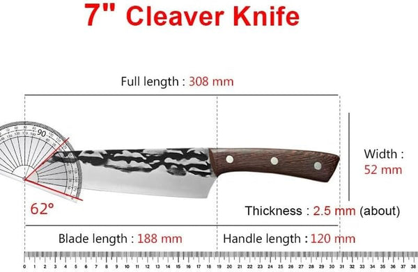 Meat Cleaver, 7 Inch Stainless Steel Kitchen Knife Butcher Meat Chopping Fish Vegetables Slicing Knife2