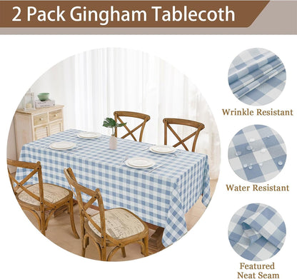 2 Pack Gingham Tablecloth Rectangle Checkered Tablecloth Washable4