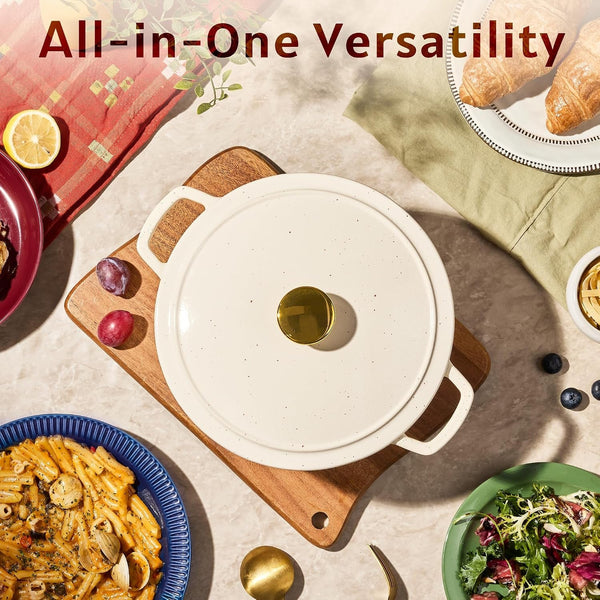 Enameled 5QT Cast Iron Dutch Oven Pot with Gift Box, Bonjour | Sourdough Bread Baking, Healthy & Non-Toxic, All Stovetop Compatible, Oven Safe up to 500° F, Easy to Clean7