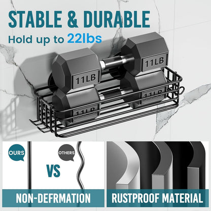 Shower Caddy Suction Cup 2 Pack with Hooks & Soap Holder, Black6