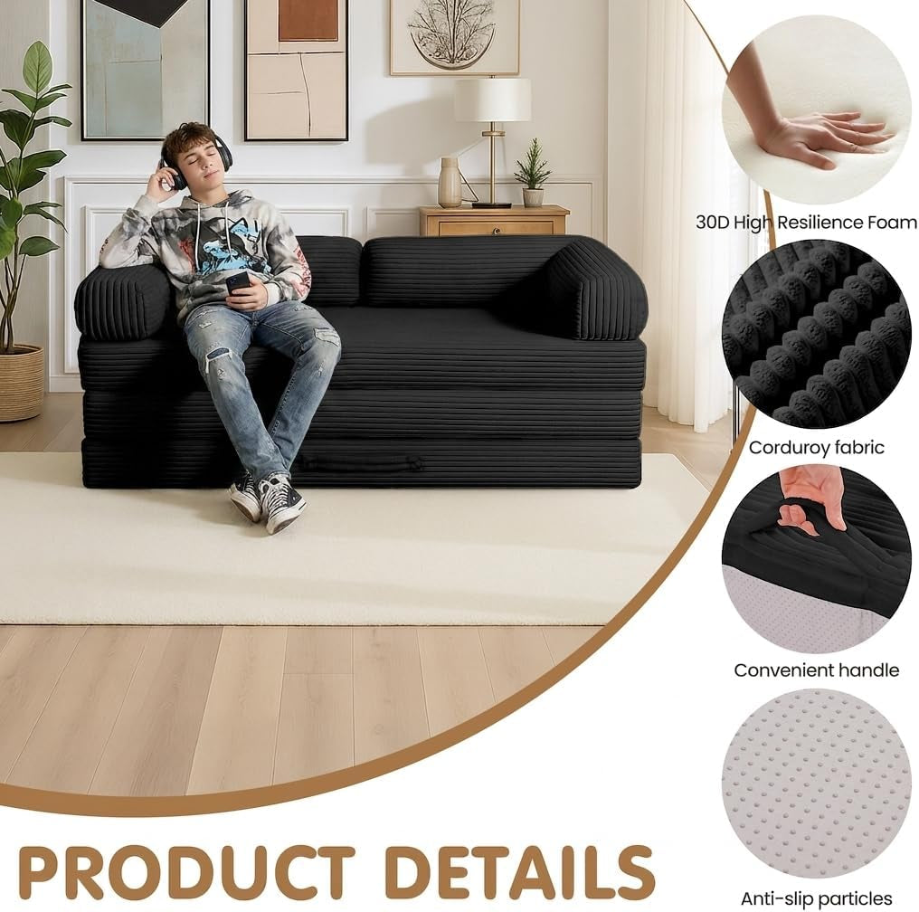 convertible-sofa-bed-queen-5-in-1-tri-fold-boneless-couch-with-removable-armrests-handle-corduroy-futon-sleeper-sofa-floor-folding-mattress-pull-out-bed-for-small-space-living-room-bedroom-black