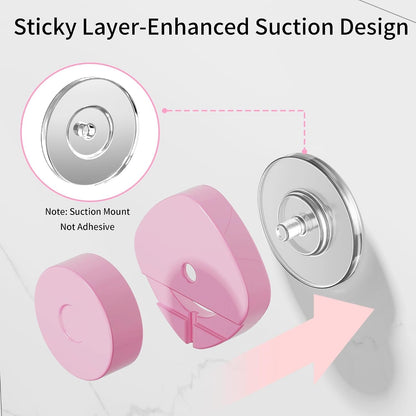 Suction Cup Shower Caddy 3 Pack, Bathroom Storage Shelf, Pink3