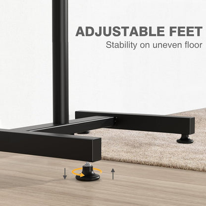 TV Floor Stand for 13-50 Inch LCD LED Flat/Curved Panel Screen Tvs up to 44 Lbs, Height Adjustable TV Stand Mount with VESA 200X200, Portable TV Stand for Bedroom, Dorm Room, Office | Tilting and Rotating Mount, Portrait to Landscape, Height Adjustable Portable TV Stand for Bedroom, Dorm Room, Office4