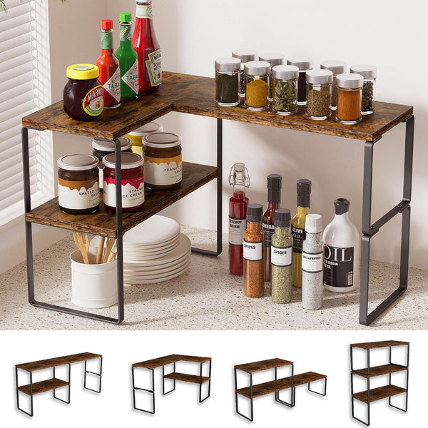 Kitchen Counter Organizer, Countertop Shelf, Adjustable, Stackable1
