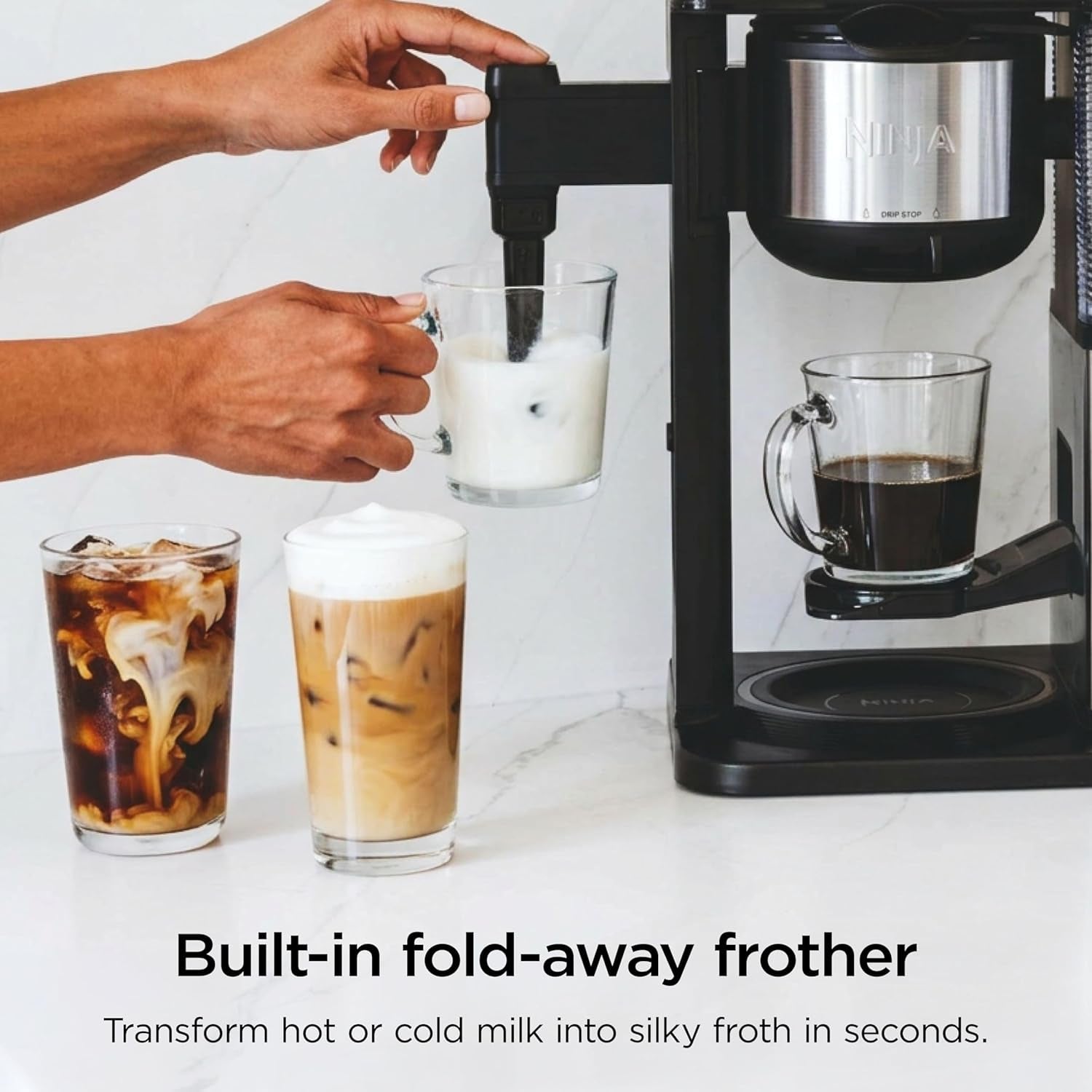 ninja-coffee-maker-10-cup-carafe-fold-away-frother-black-cm401-permanent-filter-removable-dishwasher-safe-reservoir-6-brew-styles-8-cup-to-travel-mug-to-pot-sizes