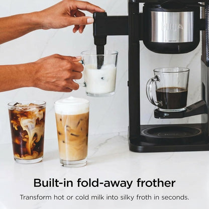 Ninja Coffee Maker, 10-Cup Carafe, Fold-Away Frother, Black, CM401 | Permanent Filter & Removable, Dishwasher Safe Reservoir, 6 Brew Styles, 8 Cup to Travel Mug to Pot Sizes5