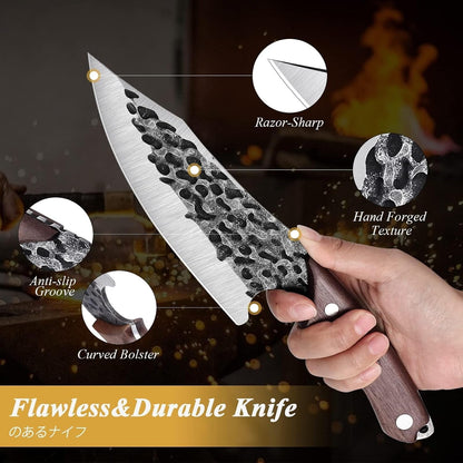 Japanese Chef Knife with Sheath, Hand Forged Cooking Knives4