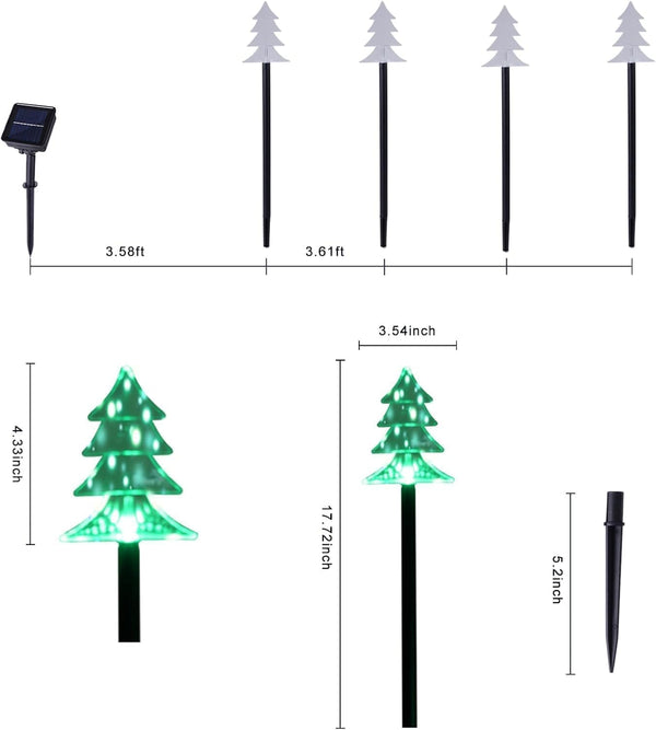 Christmas Decorations Outdoor, Solar Tree Pathway Lights, 5 PCS2