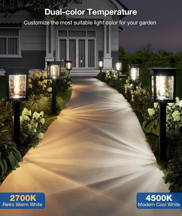 Solar Pathway Lights Outdoor, 6 Pack Solar Powered Garden Lights2