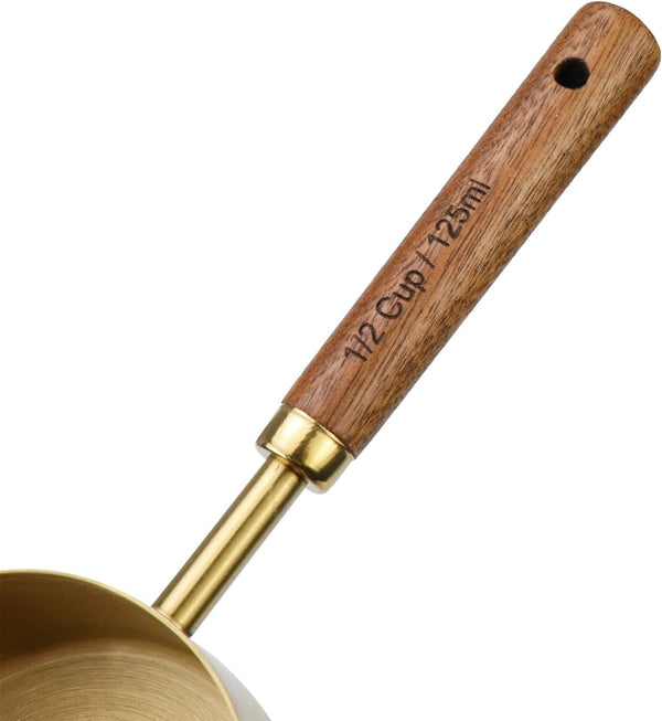 1/2 Cup Stainless Steel Measuring Cup with Wooden Handle, 125Ml4