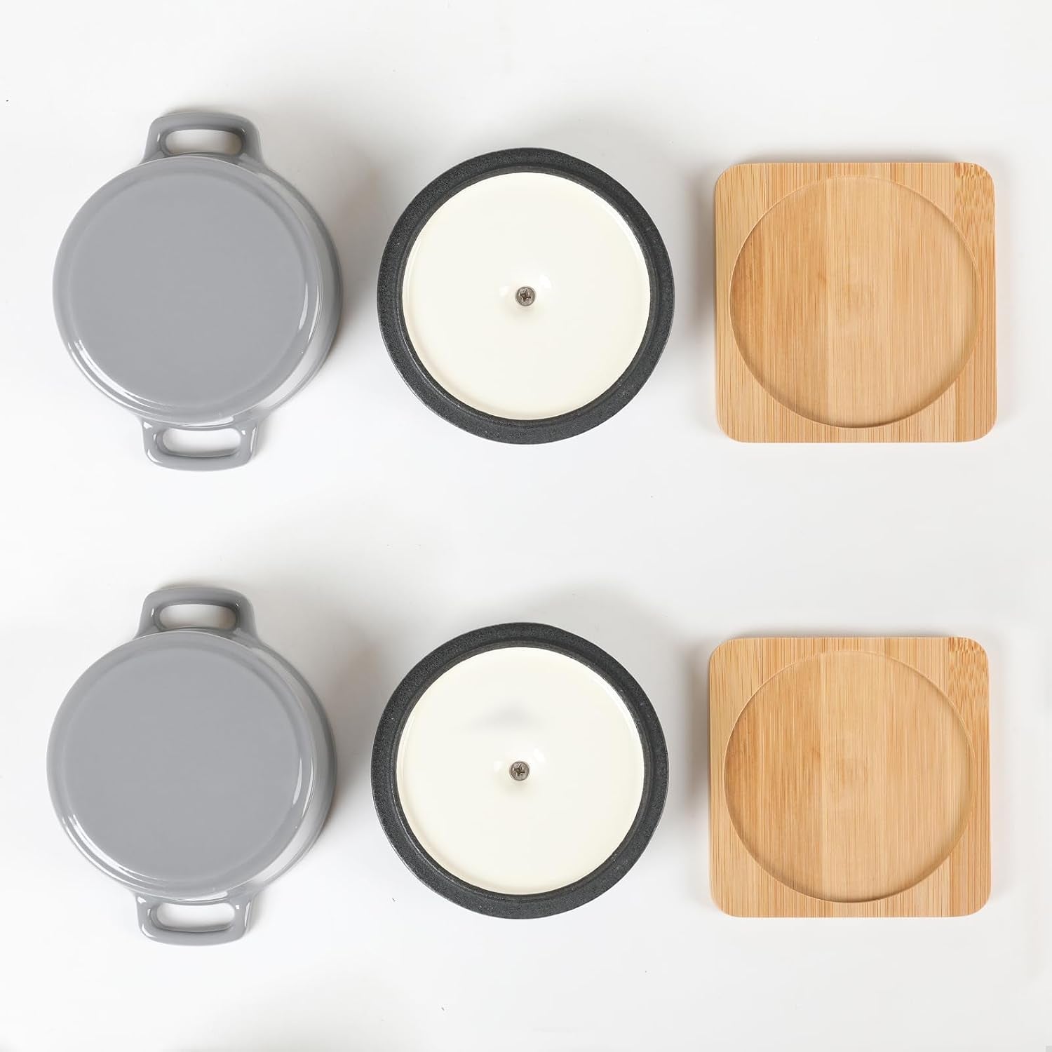 enameled-cast-iron-mini-dutch-oven-cocotte-saucepan-with-lid-270ml-9-13oz-1-08cups-gray-set-of-2