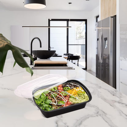 38Oz Meal Prep Containers, Extra Large &Thick Food Storage Containers with Lids, Reusable Plastic,Disposable Bento Box,Stackable,Microwave/Freezer/Dishwasher Safe, BPA Free (30Pack)3