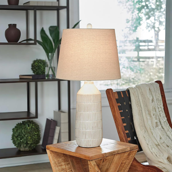 Signature Design by Ashley Willport Ceramic Table Lamp Set of 2, White2