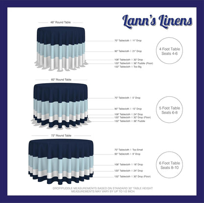 '- 108" round Premium Tablecloth for Wedding/Banquet/Restaurant - Polyester Fabric Table Cloth - Navy Blue6