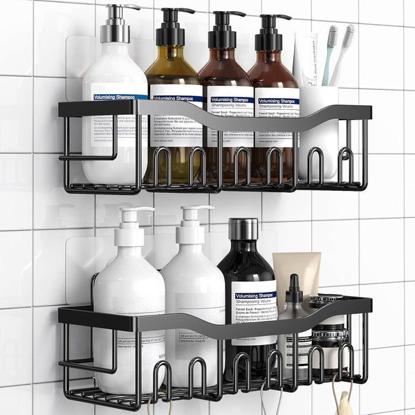 Shower Caddy 2 Pack,Adhesive Shower Organizer for Bathroom Storage&Home Decor&Kitchen Organizers and Storage,No Drilling,Large Capacity,Rustproof Stainless Steel Bathroom Organizer,Bathroom Decor Sets1