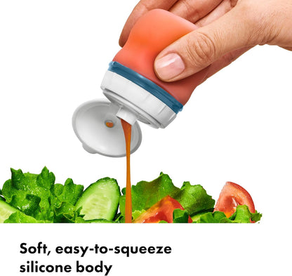 OXO Good Grips Prep & Go Silicone Squeeze Bottles 2 Pack-2.3Oz, Ocean Blue2
