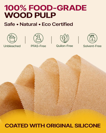 Unbleached Parchment Paper Roll, 15In X 242Ft, 300 Sq.Ft, Non-Stick with Serrated Cutter for Baking, Cooking, Air Fryer | Heavy Duty Non-Stick Baking Paper with a Serrated Cutter for Baking, Cooking and Air Frying5