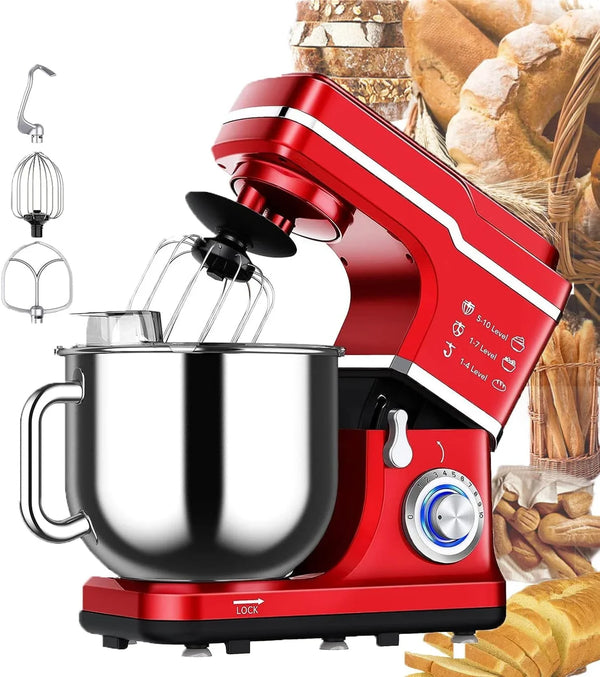 Stand Mixer 10-Speed Electric Kitchen Aid Mixer 7.5QT 660W Low Noise Anti-Shake, Stainless Steel Kitchen Mixers Tilt-Head Dough Mixer with Bowl and Stand, Blender ＆ Dough Hook ＆ Beater ＆ Spatter Cover1