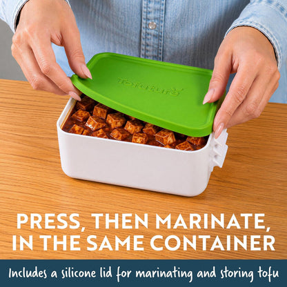 Tofu Press | Patented Self-Contained | Vegan, Fits 8-16 Oz Block | Mess-Free Tofu Press. Bpa-Free Polypropylene. Dishwasher Safe. 225– 450G Blocks. Silken Tofu, Extra Firm Tofu, Paneer Maker5