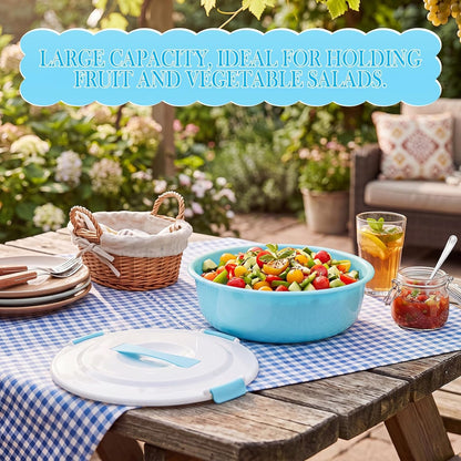 2.6 Gallon Extra Large Mixing Bowl with Lid 11 Quart,Blue6