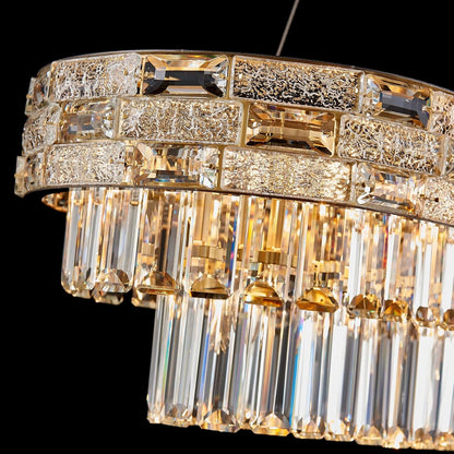 34.3" L Modern Crystal Chandeliers for Dining Room 12 Lights Gold Chandelier Large Luxury Chandelier Pendant Light Fixture, Kitchen Island,Entryway,Living Room 34.3" L X 8.7" H5