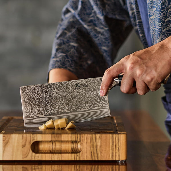 Vegetable Cleaver Knife - 7" - Shogun Series - Japanese Style VG10 Steel Core Forged Damascus Blade - with Sheath & Case8