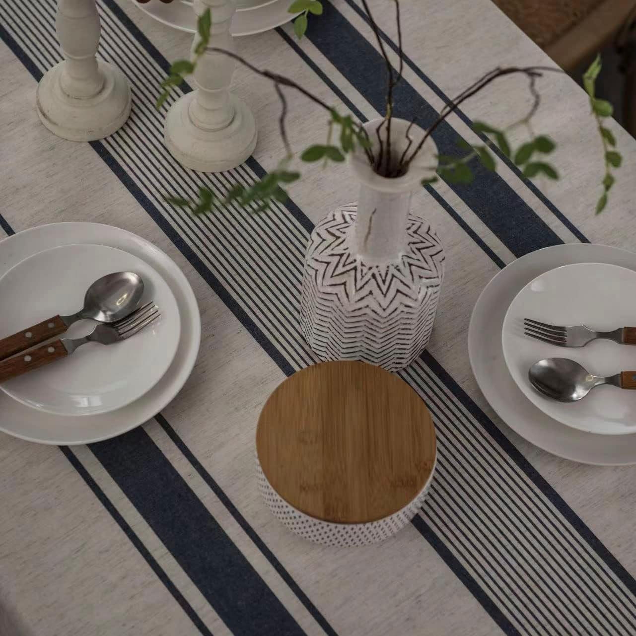 white-blue-tablecloth-cotton-linen-farmhouse-table-cover-soft-washable-table-top-for-parties-coffee-kitchen-decor-striperectangle-oblong-60-704-6-seats
