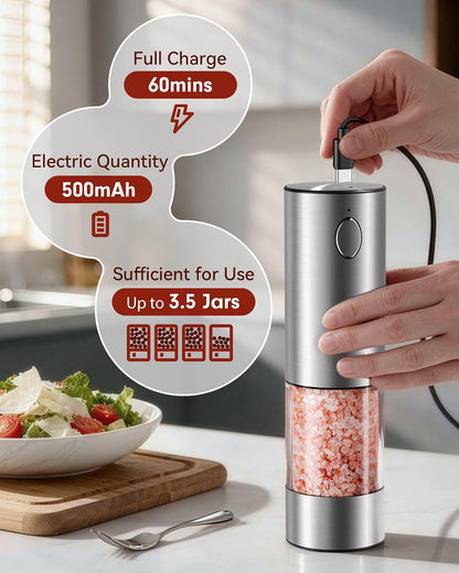Larger Capacity Rechargeable Electric Salt and Pepper Grinder Set4