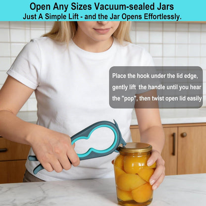 Jar Opener for Weak Hands, Seniors with Arthritis, 5 in 1 Bottle Opener | Multi-Use Lid Opener Set with Non-Slip Rubber Gripper Pad & Wine Opener, Great for Senior Parents, Grandparents or Loved Ones6