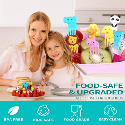 156PCS Animal Food Picks for Kids, Fun Bento Lunch Box Accessories | Cute Cartoon Kids Food Picks, Mini Fruit Forks, Reusable Lunchbox Toothpicks, Toddlers, Boys & Girls, Bento Lunch Decorations2
