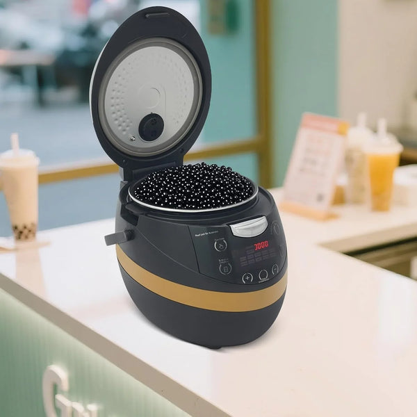110V 8L Commercial Boba Cooker, 1200W Digital Touch Tapioca Pearl Cooker with 0-12H Timer & Auto 6H Keep Warm, Non-Stick Three-Layer Pot Anti-Overflow Pressure Valve for Milk Tea Shop Cafe5