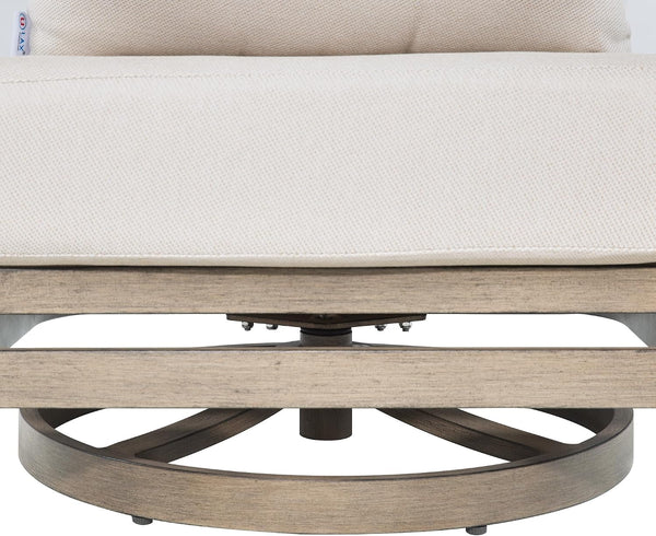 Outdoor Aluminum Patio Swivel Conversation Sofa Set, 6 Pieces Swivel Lounge Chair with round Table6
