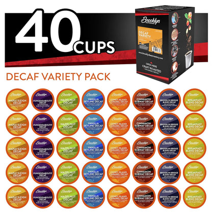 Coffee Pods, Assorted Decaf Variety Pack - Compatible with Keurig K Cup Brewers Including 2.0 Coffee Makers, 40 Count, Perfect for Decaf Coffee Lovers1