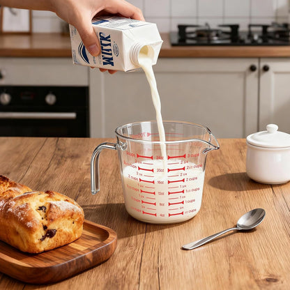 Glass Measuring Cups 24Oz/3Cup/700Ml High Borosilicate [Insulated Handle | V-Shaped Spout]For Prepping Baking and Cooking Preheated Oven Dishwasher Freezer and Microwave Safe4