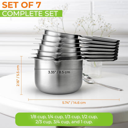 Magnetic Stainless Steel Measuring Cups Set of 7 Patented Black5