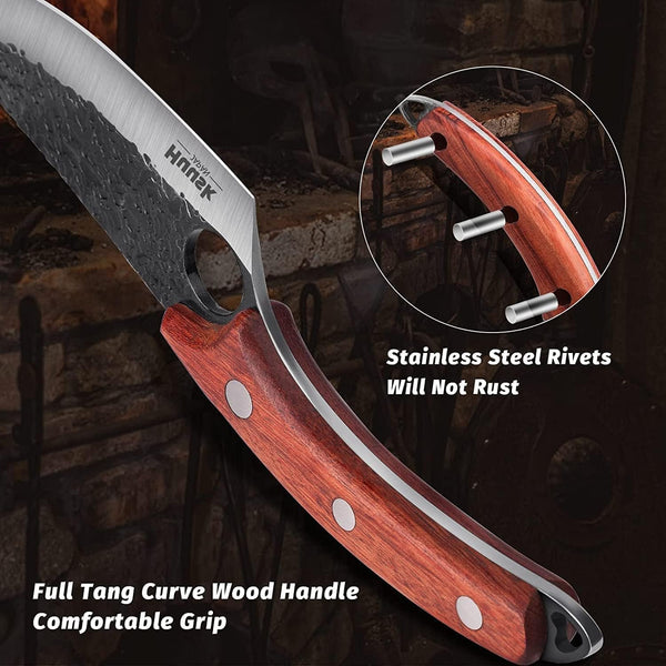 Huusk Viking Japanese Meat Cleaver, Forged Boning Knife with Sheath8