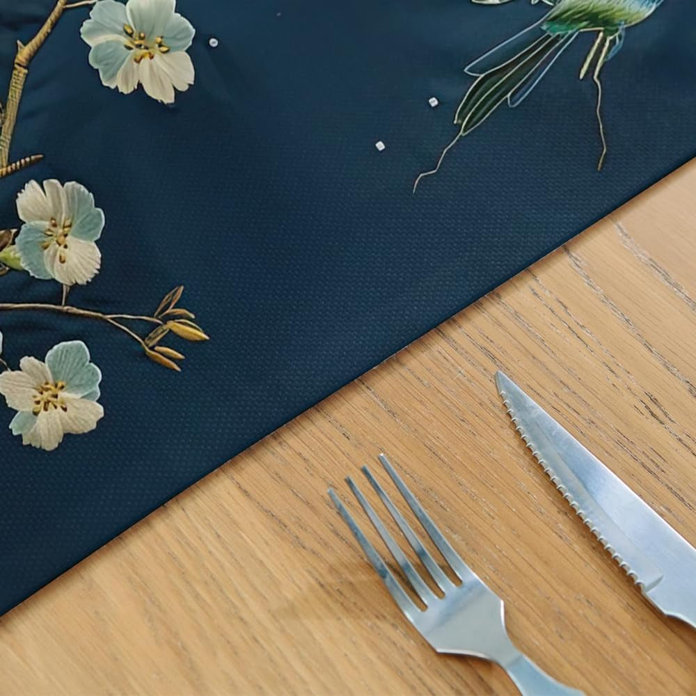 12x18-navy-green-hummingbird-golden-white-flowers-placemats-set-of-4-washable-thick-place-mats-kitchen-table-mats-decorative-linen-fabric-table-mat-for-dining-table-kitchen-home-decor