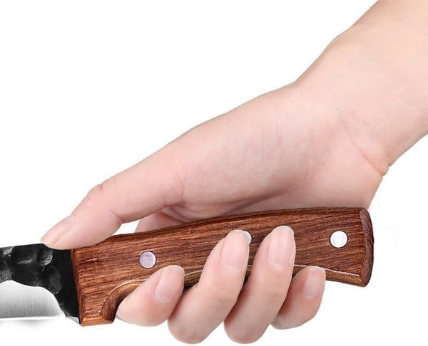 Meat Cleaver,Cleaver Knife 6.5 Inch Forged Hunting Knife Stainless Steel Boning Butcher Knife Meat Cleaver Fishing Camping Knife Professional Chef Knife with Sheath, LAMAJIGA58444