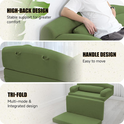 57.1" Trifold Boneless Couch for Living Room, Convertible Sofa Bed8