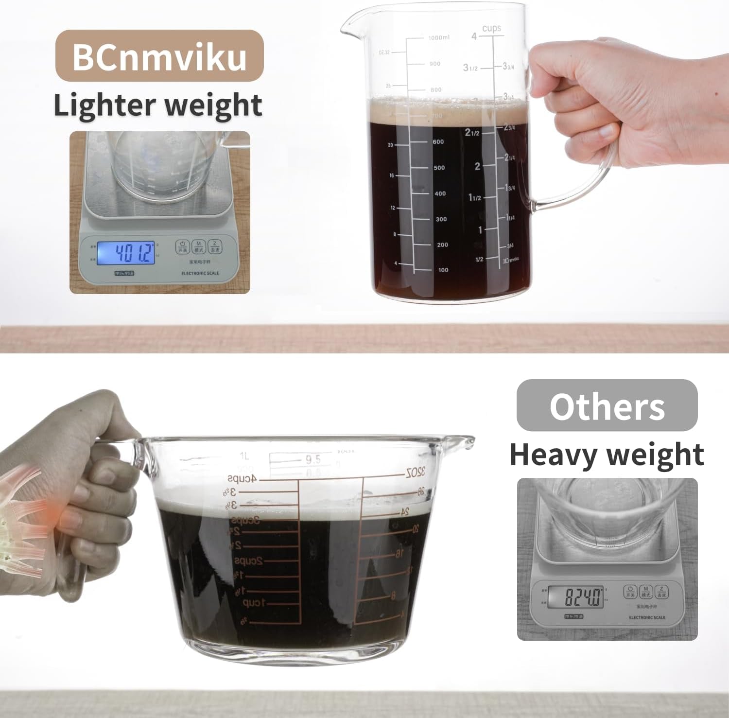 glass-measuring-cup-insulated-handle-v-shaped-spout-high-borosilicate-glass-measuring-cup-1000ml-1-liter-4-cup-for-kitchen-or-restaurant-easy-to-read-1000ml-1pcs