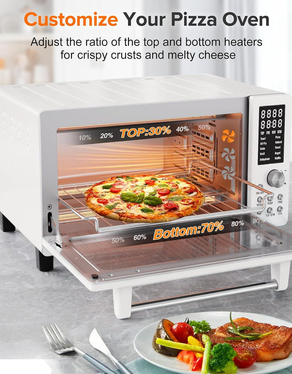 Bravo Pro Smart Air Fryer Toaster Oven Countertop Combo | 10-In-1 Cooking Functions, 1800W, 50-450°F, 21-Qt, Pfas-Free, Upgraded Super Convection, Cream5
