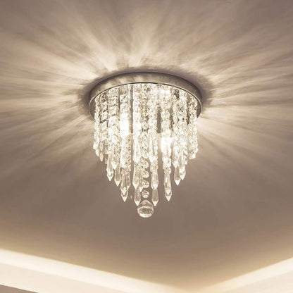 Mini Chandelier, Crystal Chandelier Lighting, 2 Lights, Flush Mount Ceiling Light, H10.4'' X W8.66'' Modern Chandelier Lighting Fixture for Bedroom, Hallway, Bar, Kitchen, Bathroom1