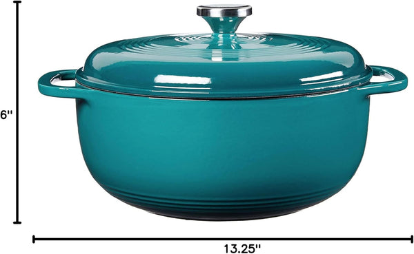 Essential Enamel Cast Iron Dutch Oven, 6 Quart, Lagoon | Ideal for Bread Baking, Braising, Marinating & Slow Cooking, Features Moisture-Sealing Lid & Dual Handles9