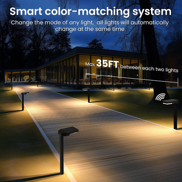 Solar Pathway Lights Outdoor, Smart Color Changing 9-In-1 Modes5
